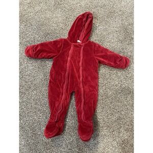 Burt's Bees Unisex Infant Soft Red Velvet Bodysuit Size 3-6 Month Good Condition